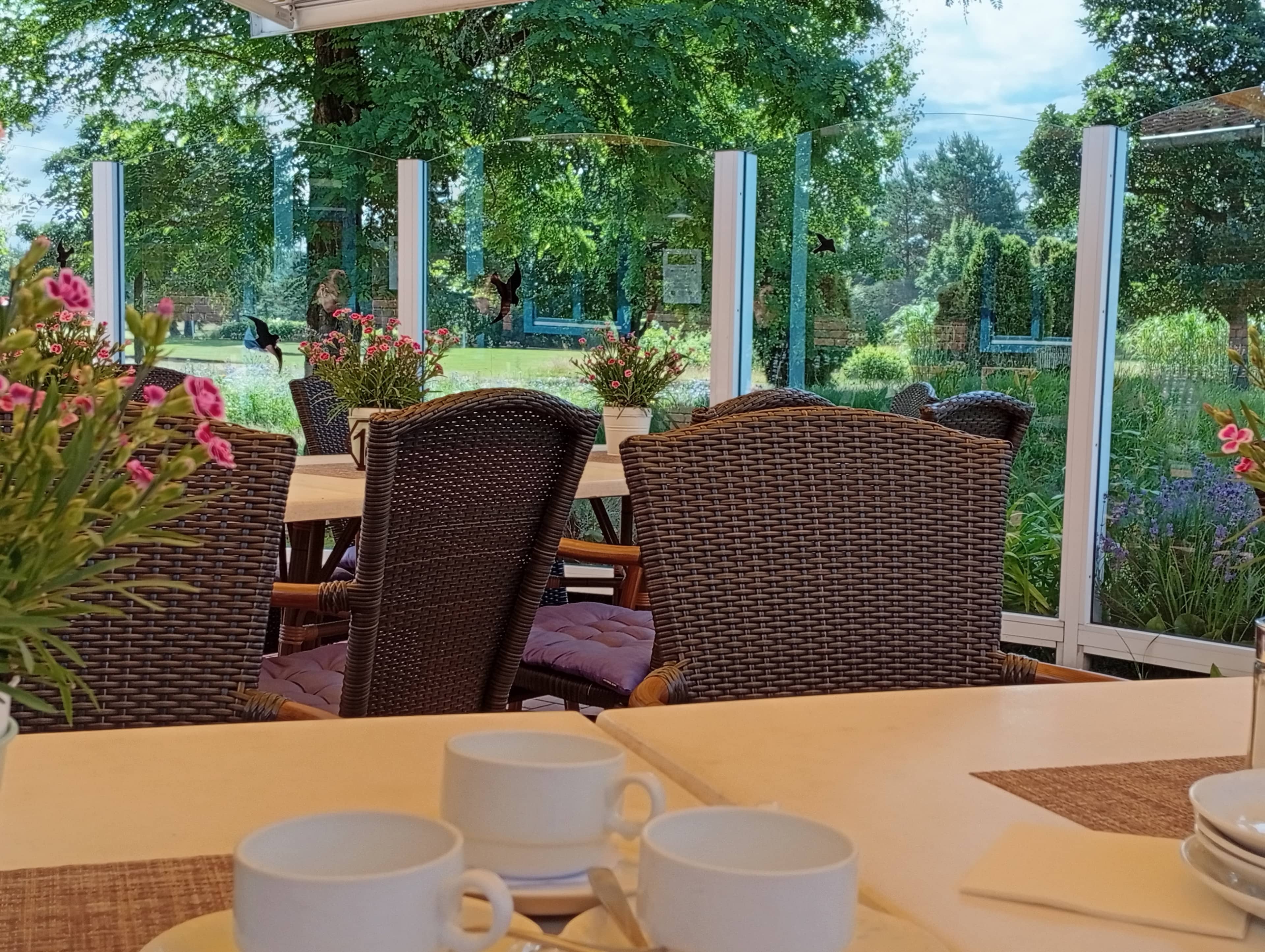 Überdachte Terrasse am Restaurant am Golfplatz Munster
